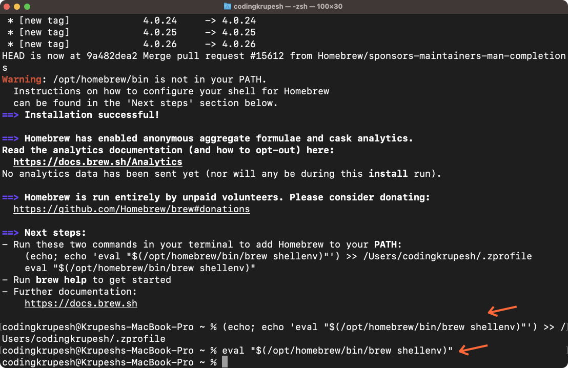 Homebrew Path Setup