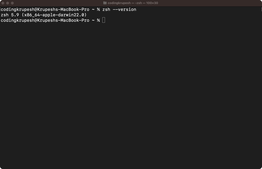 zsh already installed